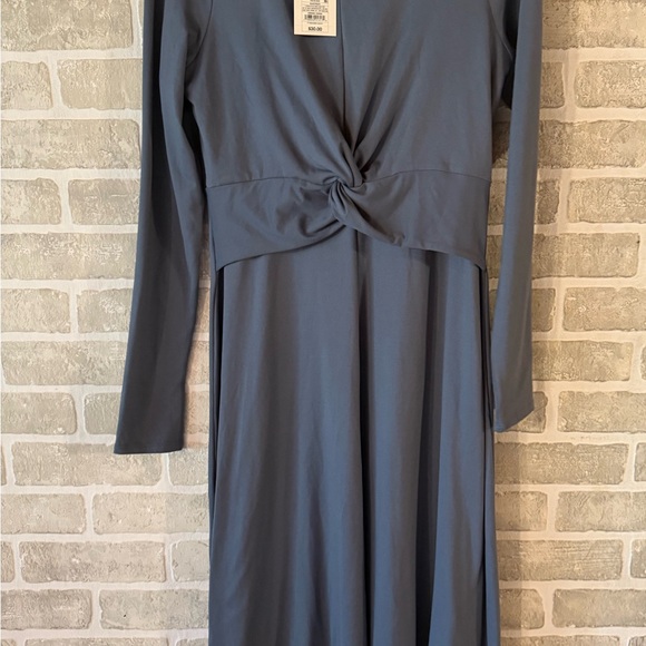 a new day Dresses & Skirts - a new day Long Sleeve Twist Front Dress in Slate Blue